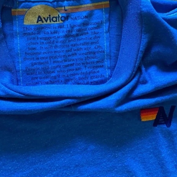 Aviator Nation Boyfriend Tee Size: Large RARE Blue Color - Picture 7 of 7